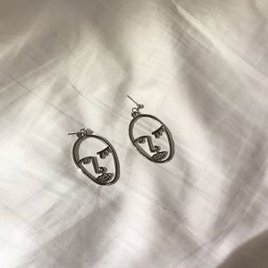 Abstract face art earrings